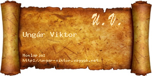 Ungár Viktor névjegykártya
